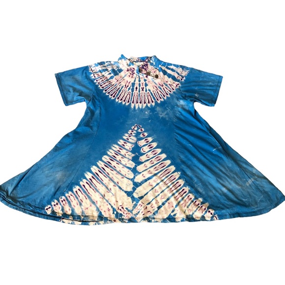 Gaerabert BOHO Queen TieDye Swing Tunic made in Thailand M/L - Picture 8 of 11